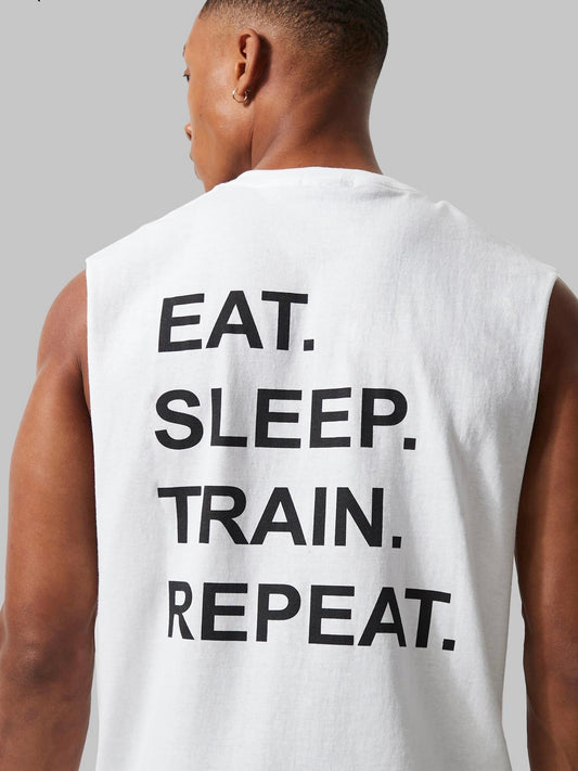 Oversized Eat, Sleep, Train, Repeat Tank