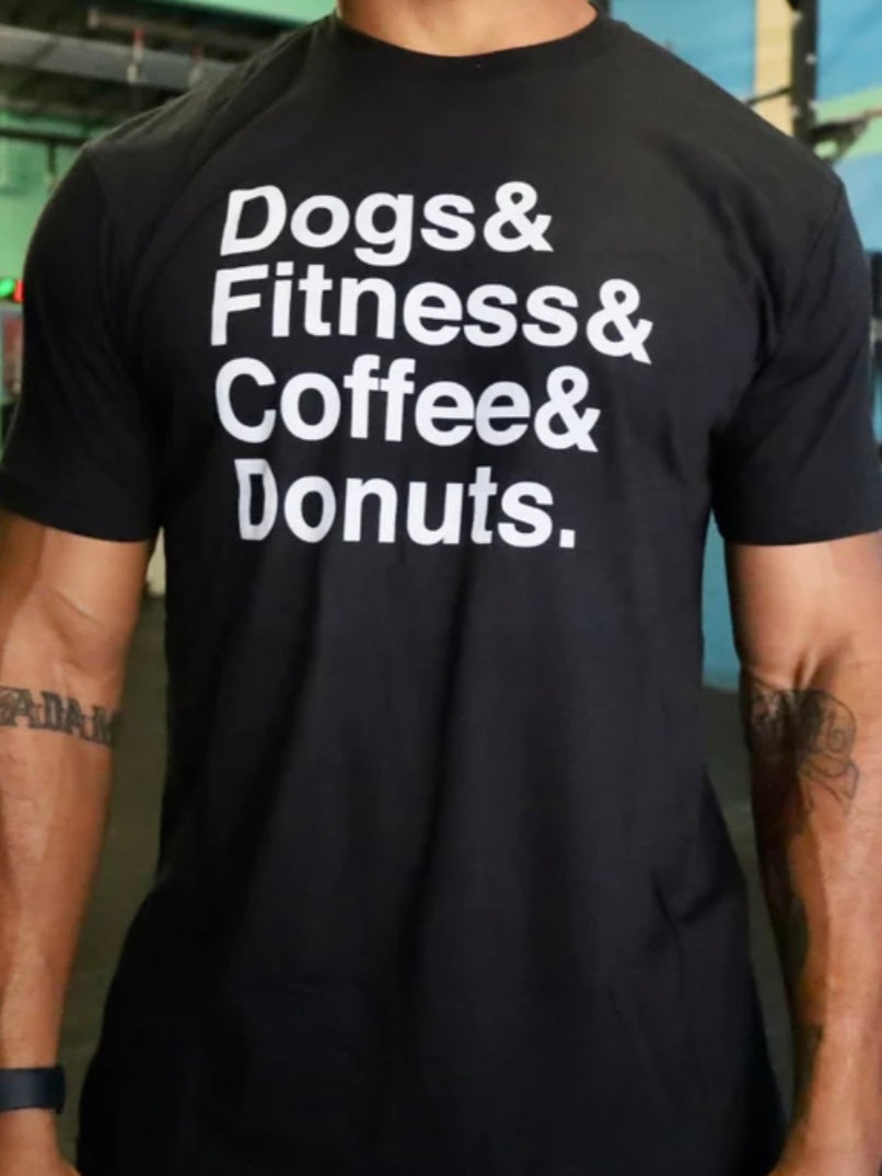 Dogs & Fitness & Coffee & Donuts Tee