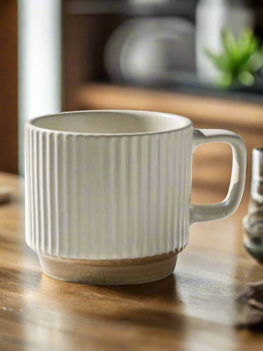 Ribbed Ceramic Mug