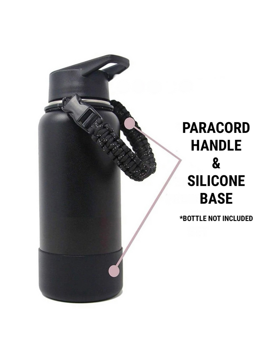 Water Bottle Paracord Handle & Silicone Base