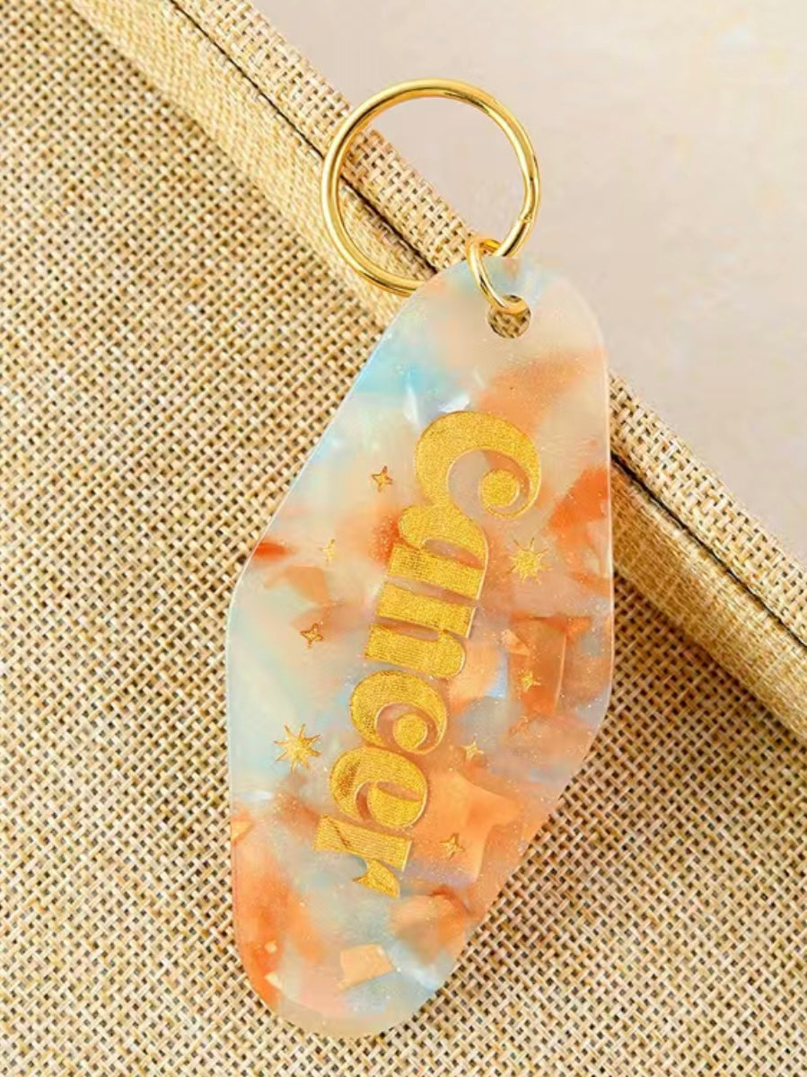 Retro Horoscope Motel Keychain