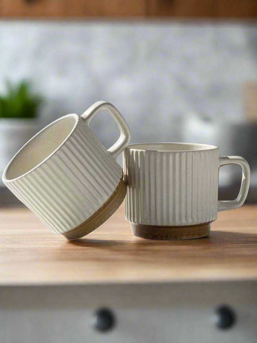 Ribbed Ceramic Mug