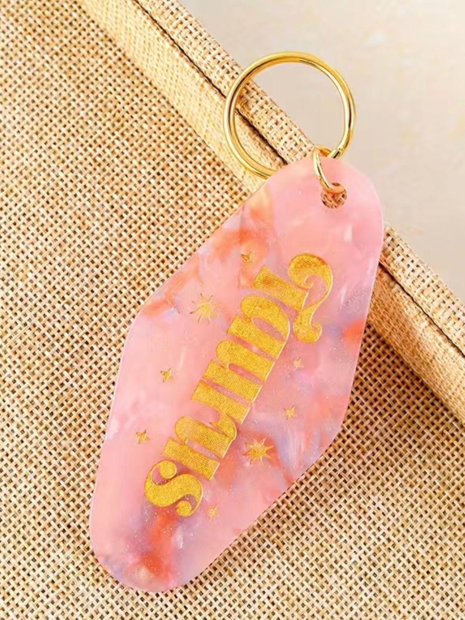 Retro Horoscope Motel Keychain