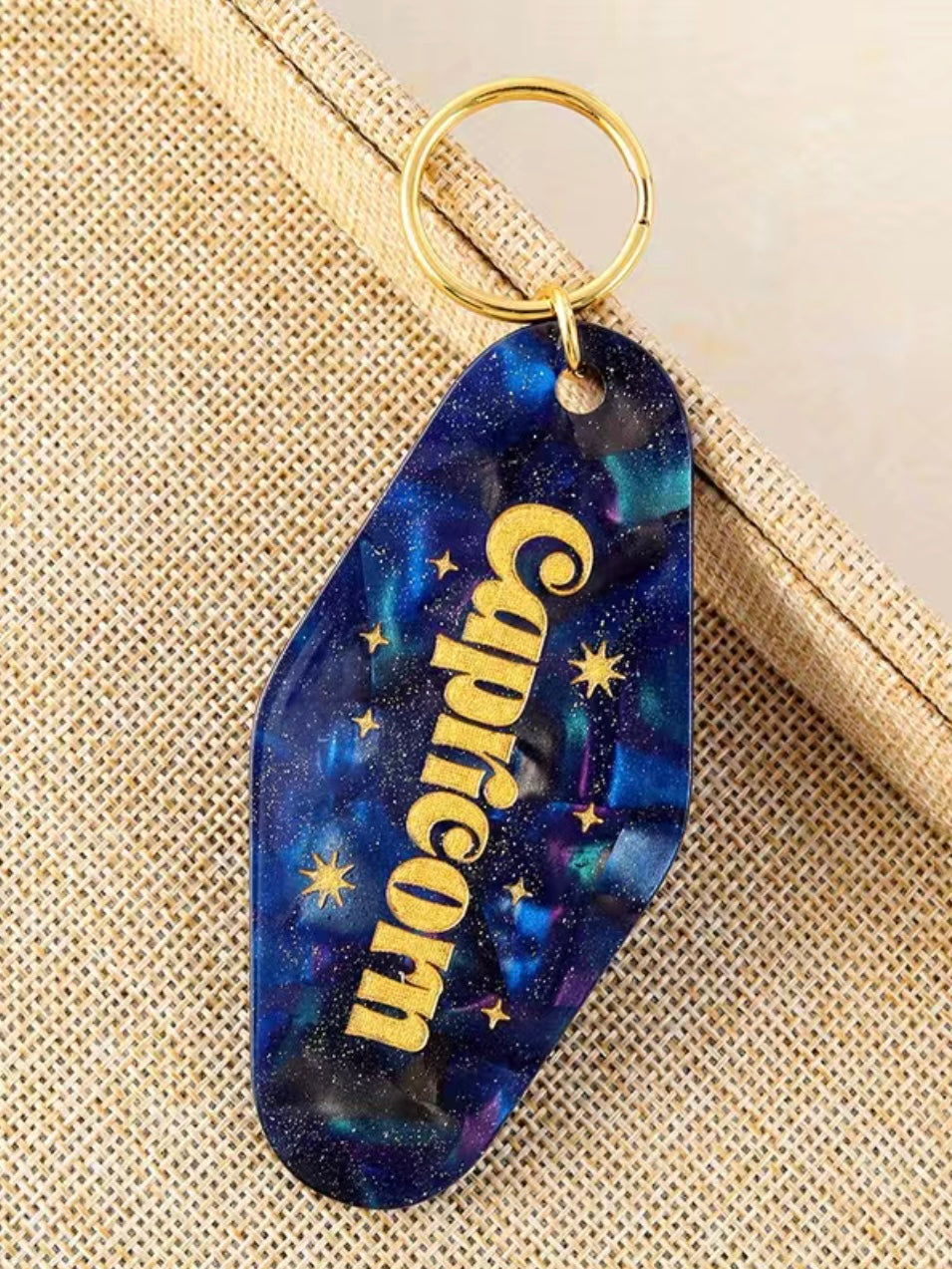 Retro Horoscope Motel Keychain