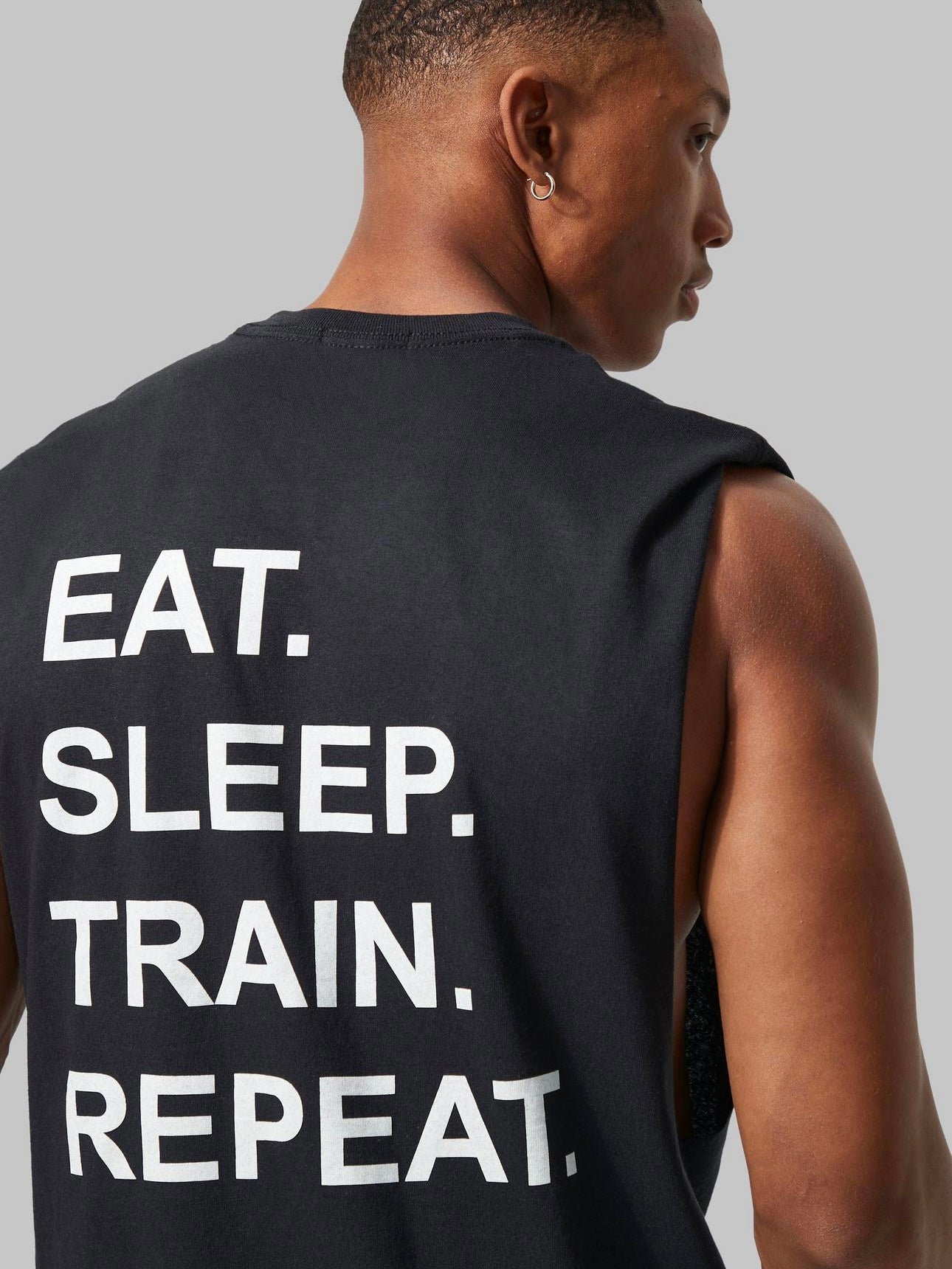 Oversized Eat, Sleep, Train, Repeat Tank