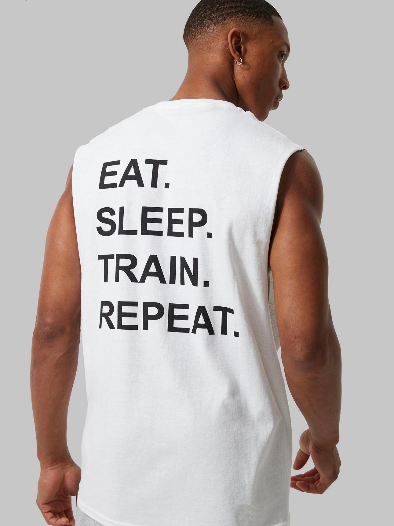 Oversized Eat, Sleep, Train, Repeat Tank