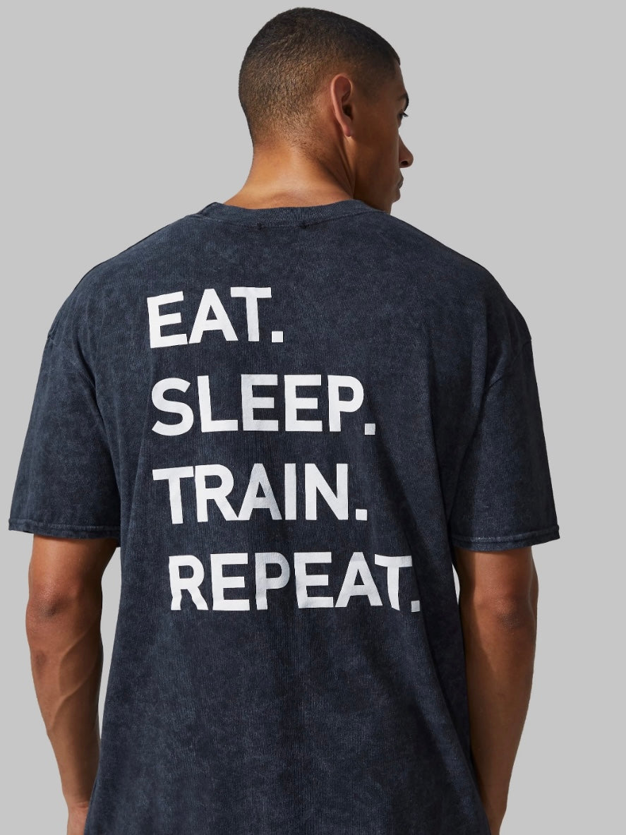 Oversized Eat, Sleep, Train, Repeat Tee